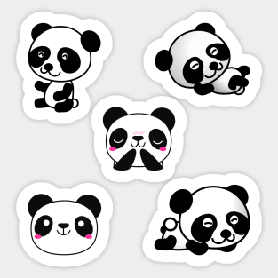 Cute And Playful Panda Sticker Pack Sticker